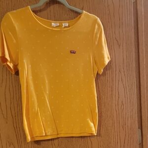 Levi's Mustard Tee with Small Daisies
